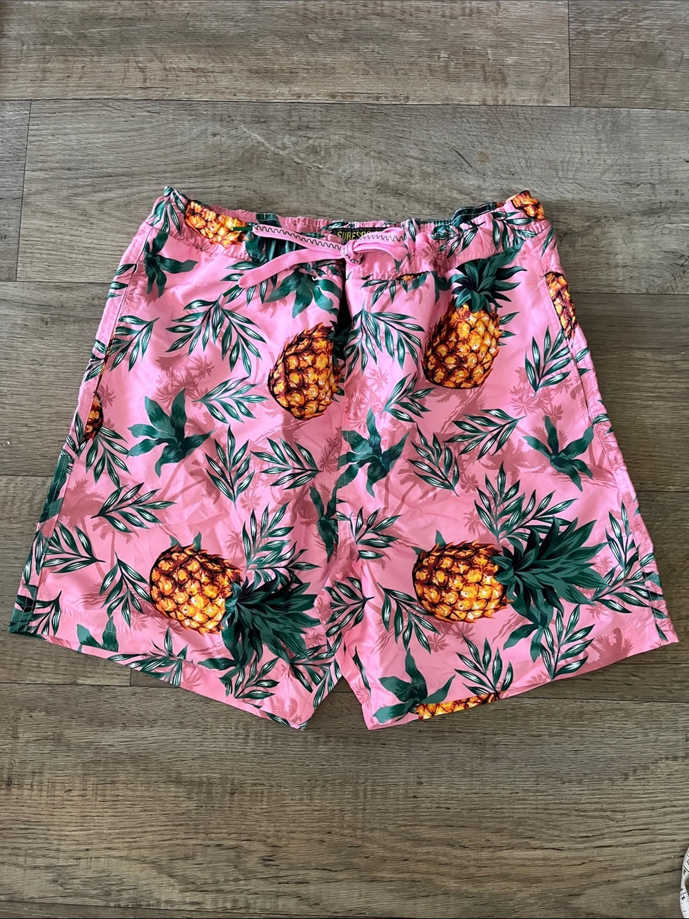 Surf Society Swimwear Men's Pink Pineapple Swim Shorts Size XL